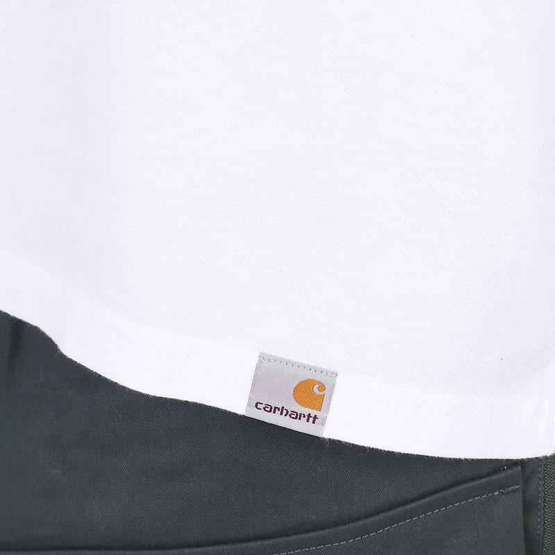 мужская белая футболка Carhartt WIP S/S Living T-Shirt I030180-white - цена, описание, фото 4